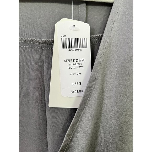Womens Soma Intimates Washable Silk Long Sleeve Robe Castle Grey NWT Size Small - Picture 6 of 6
